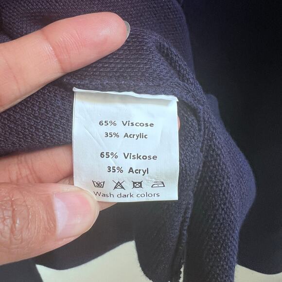 Kancy Kole Cardigan Blazer Knit Jacket 2XL NWT Navy Blue Pockets Office Capsule - Picture 7 of 7